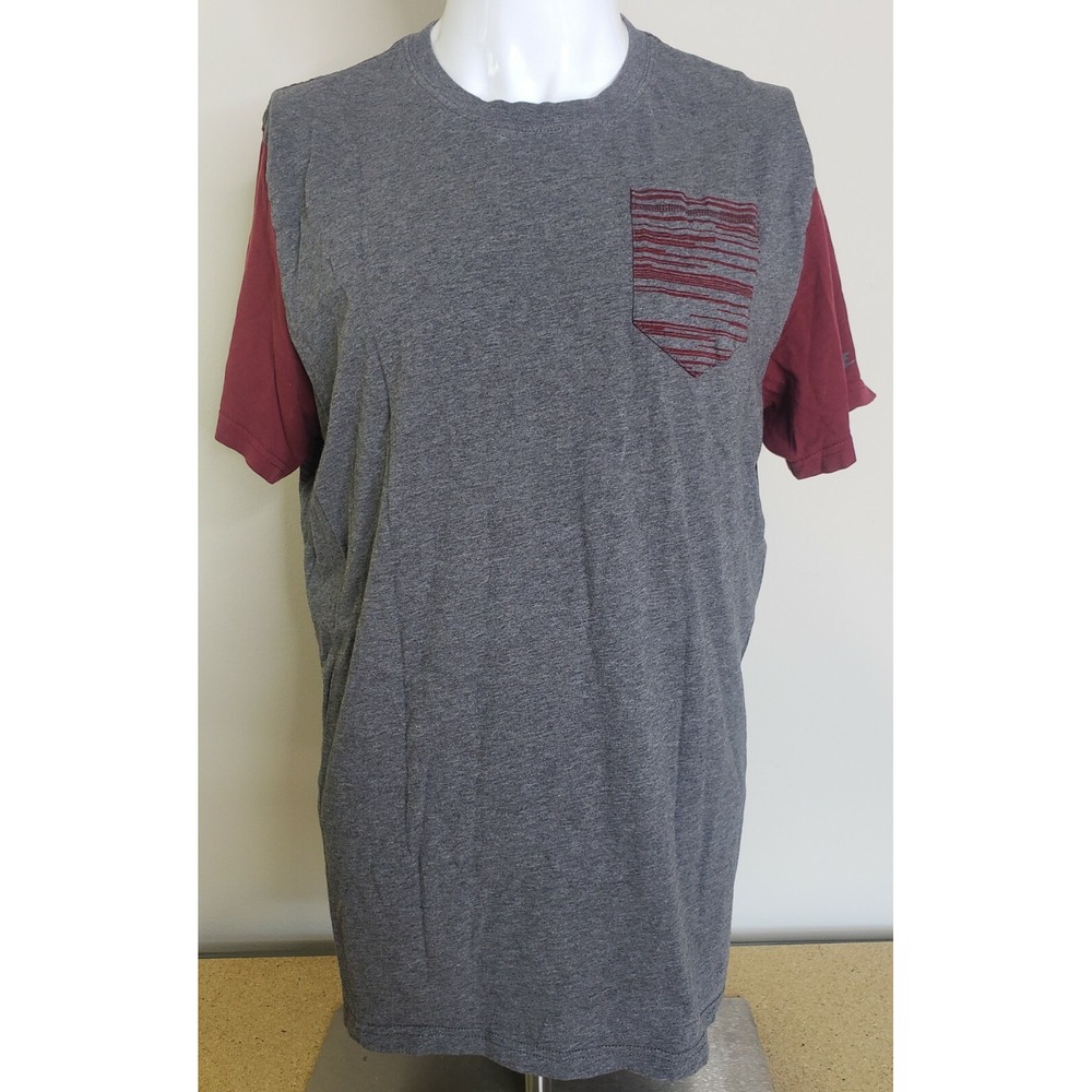 Nike Pocket Tee Mens Size XL Gray Red Colorblock Organic Cotton Slim‎ Fit